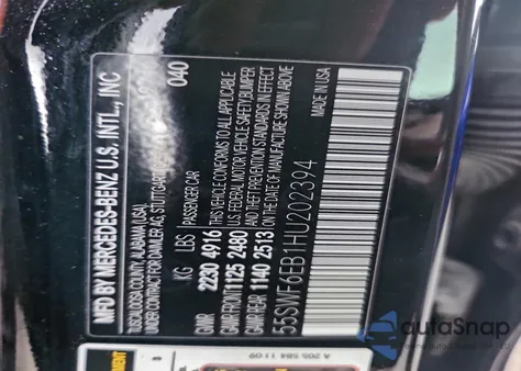 2017 Mercedes-Benz C 43 4Matic Amg from USA, damaged, VIN 55SWF6EB1HU202394